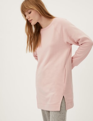 longline crew neck sweatshirt