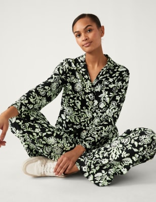 

M&S Collection Camisa informal con cuello floralWomens - Black Mix, Black Mix
