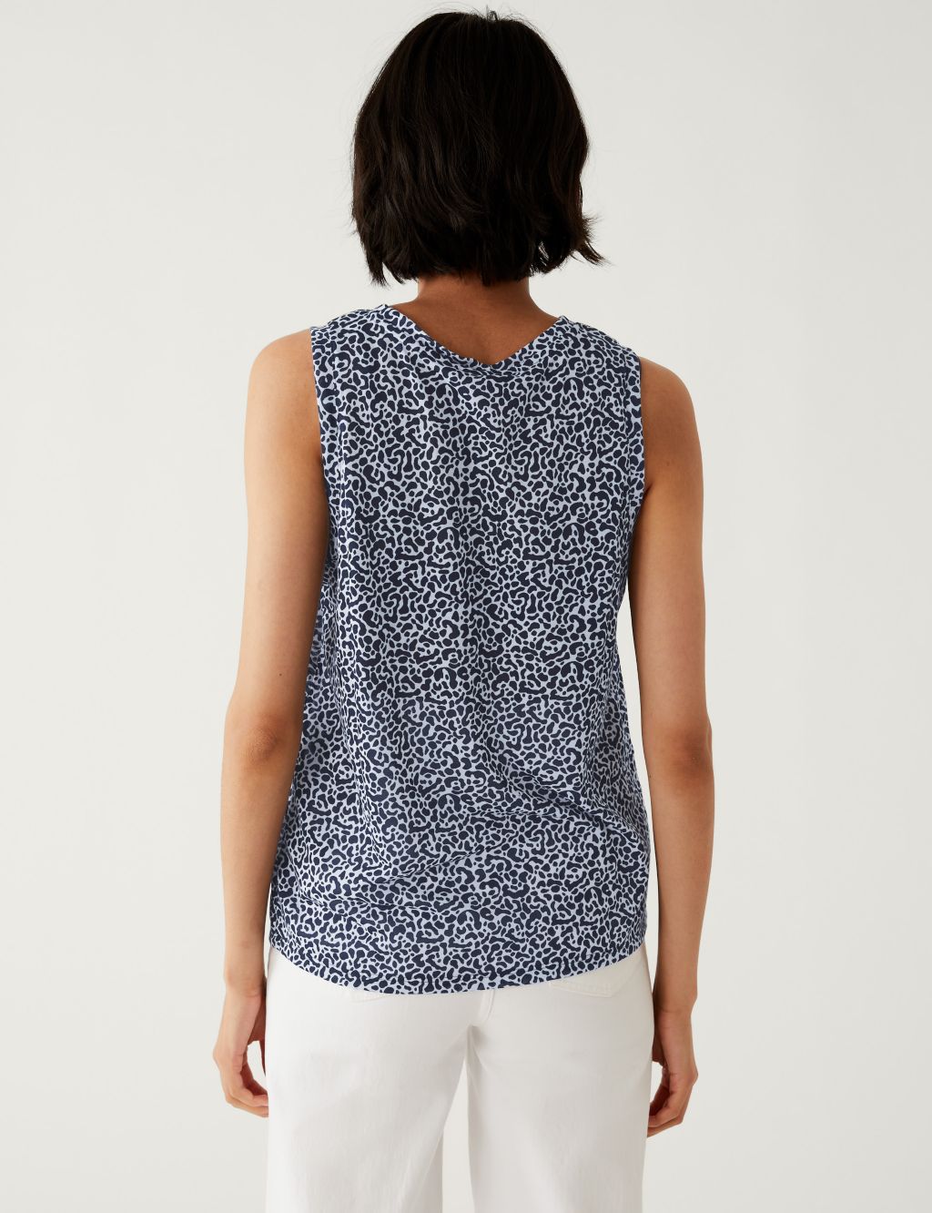 Printed Relaxed Sleeveless Vest Top image 4
