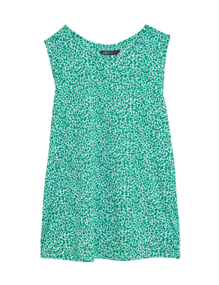 

M&S Collection Top sin mangas estampado con escote cerradoWomens - Green Mix, Green Mix