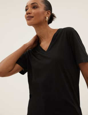 V-Neck Longline T-Shirt