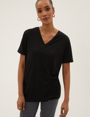 V-Neck Longline T-Shirt