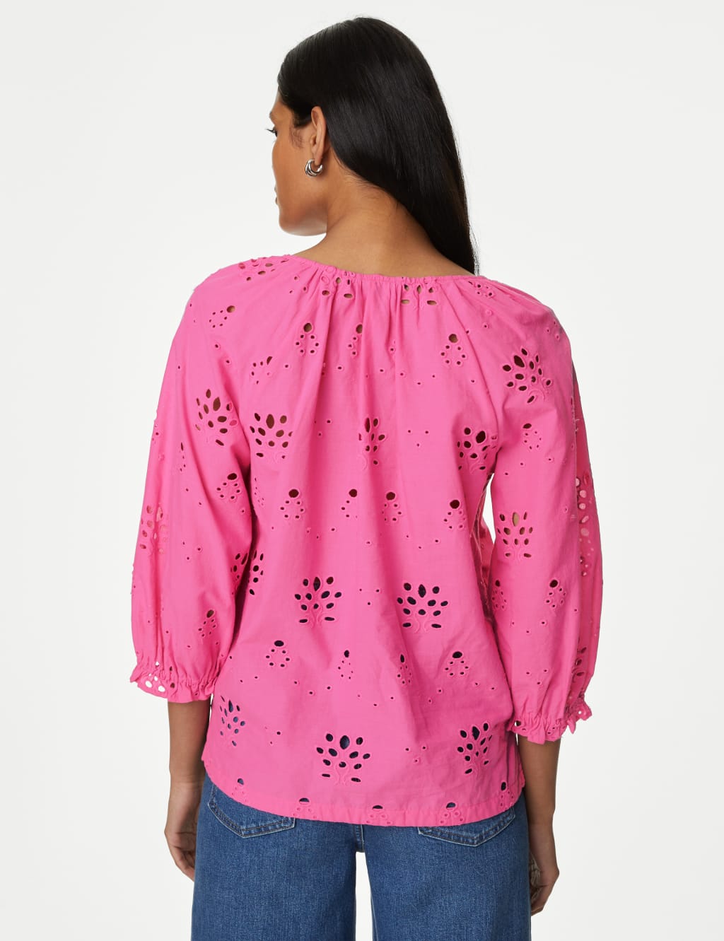 Pure Cotton Broderie Puff Sleeve Blouse image 4