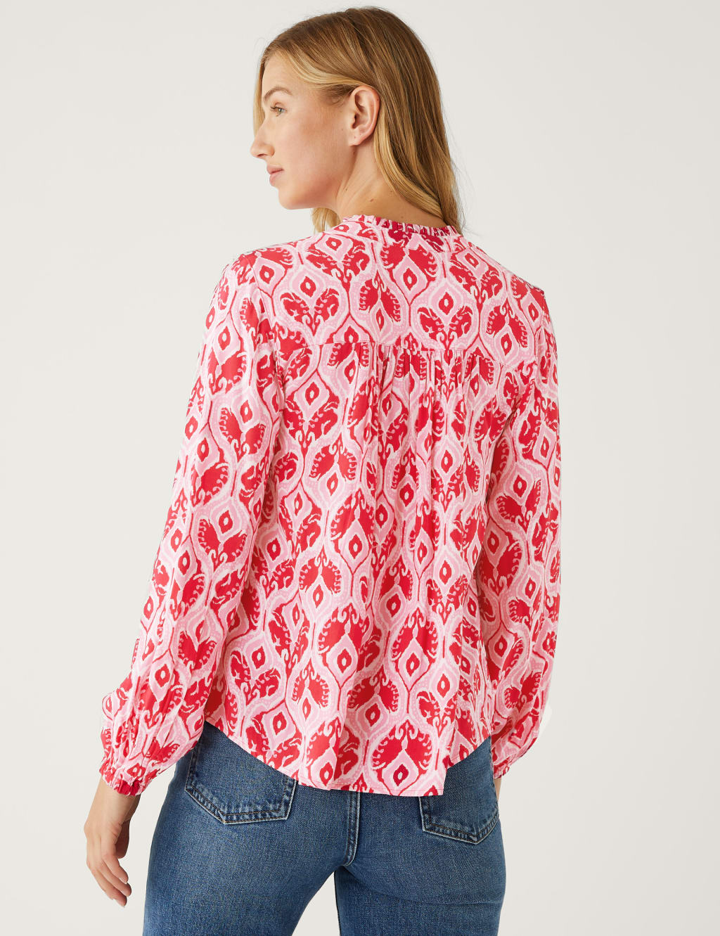 Floral V-Neck Popover Blouse image 4