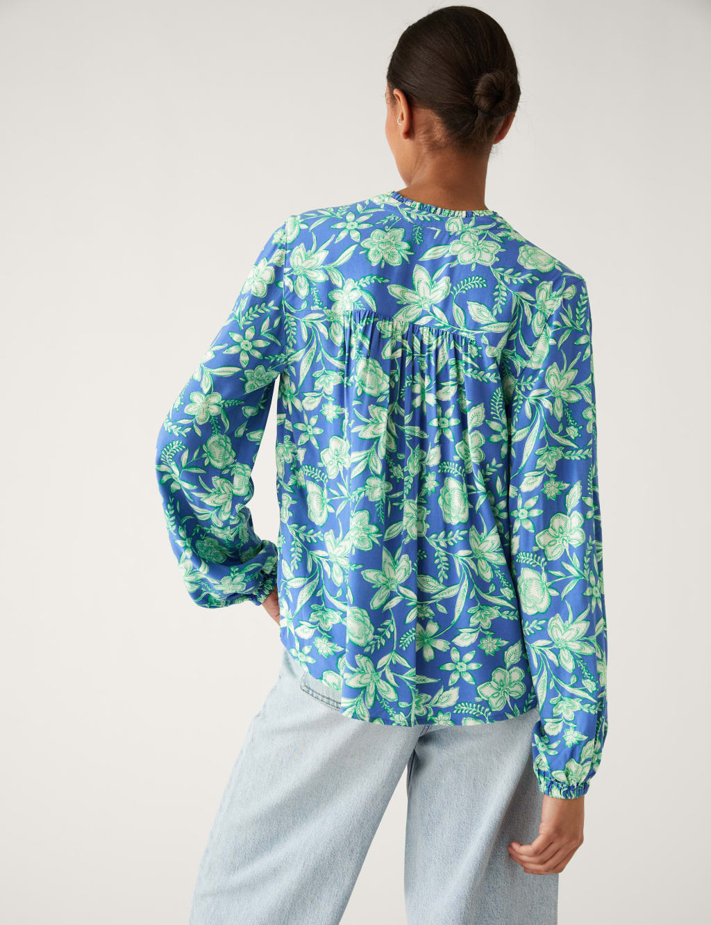 Floral V-Neck Popover Blouse image 4