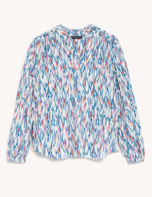 Floral V-Neck Popover Blouse