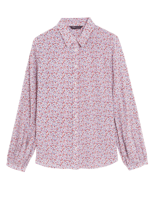 

Womens M&S Collection Modal Blend Printed Longline Shirt - Pink Mix, Pink Mix