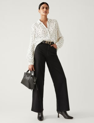 

M&S Collection Camisa larga estampada con modalWomens - White Mix, White Mix