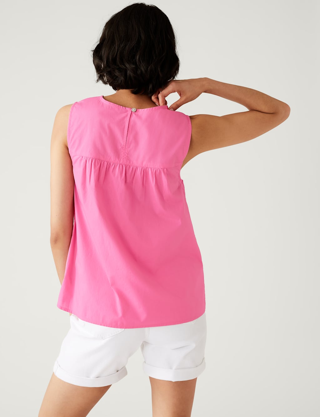 Pure Cotton Floral Embroidered Vest Top image 4