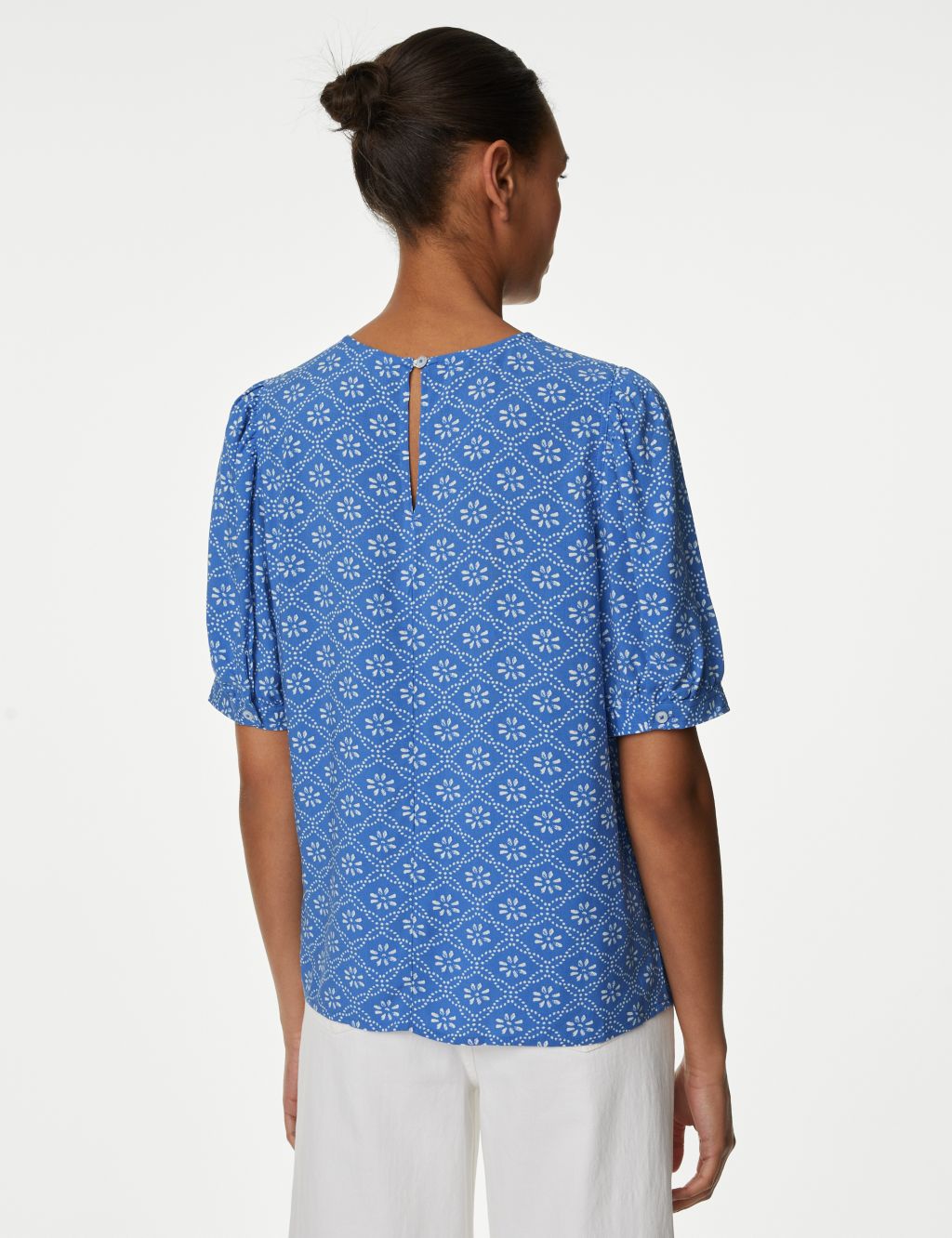 Printed Puff Sleeve Blouse image 4