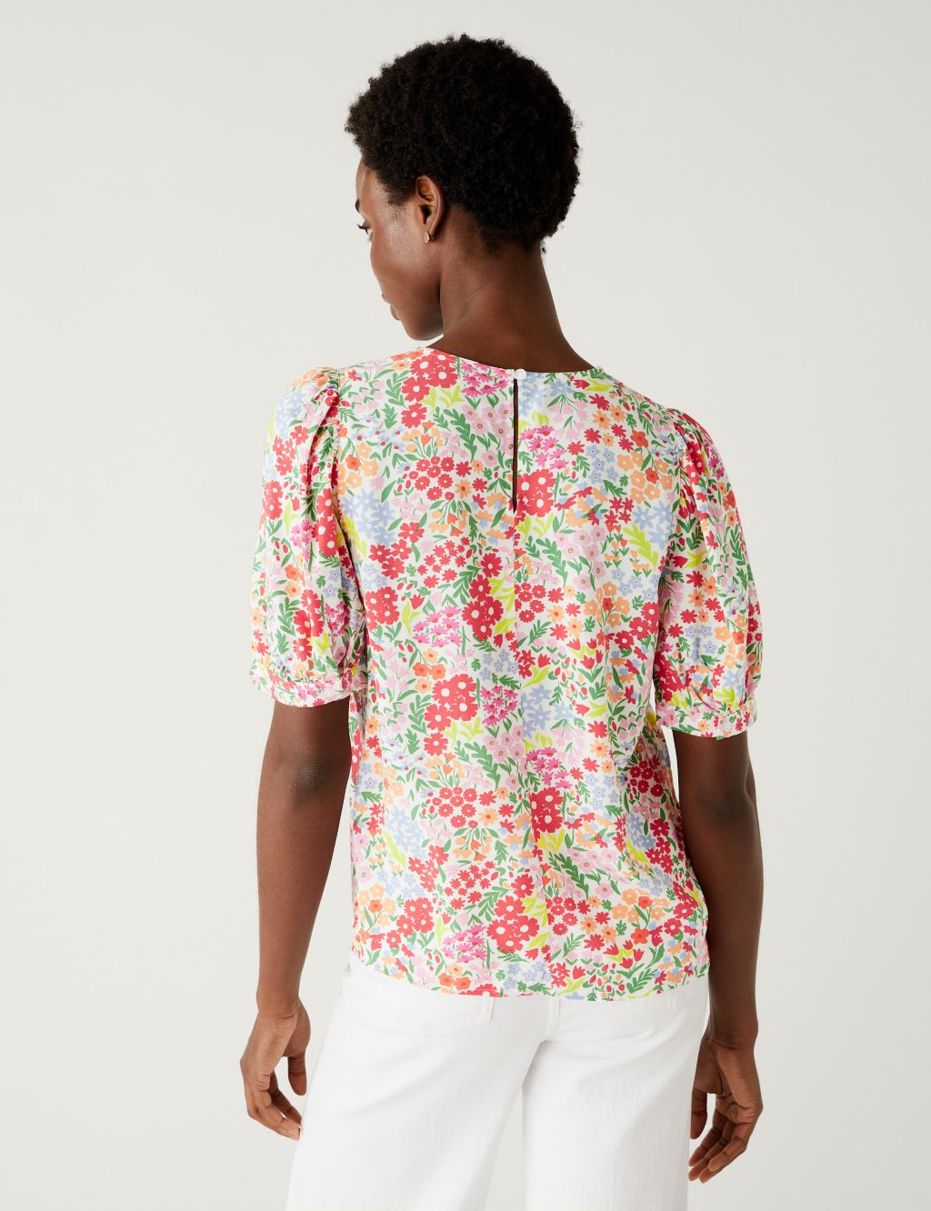Printed Puff Sleeve Blouse image 4