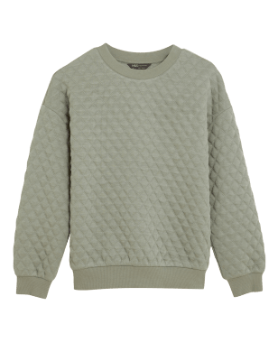 

Womens M&S Collection Textured Long Sleeve Sweatshirt - Khaki, Khaki