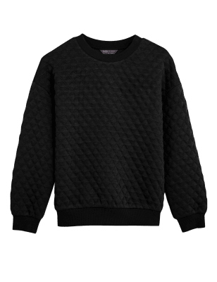 

Womens M&S Collection Textured Long Sleeve Sweatshirt - Black, Black