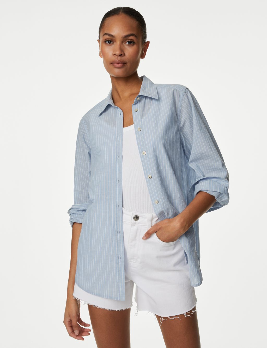 Pure Cotton Striped Collared Shirt image 4