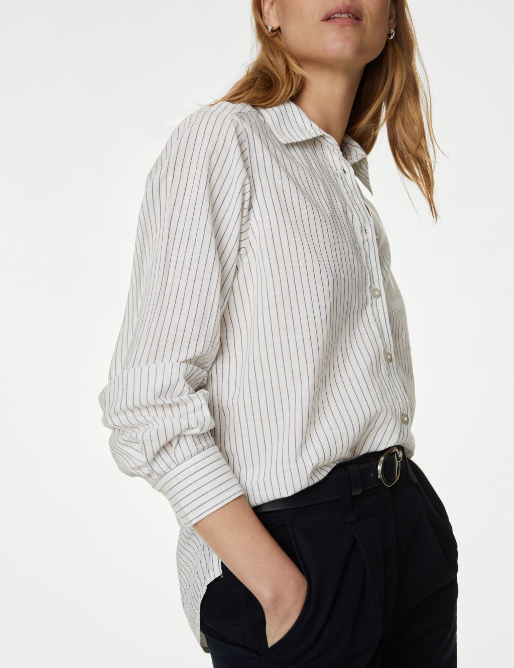 Pure Cotton Striped Collared Shirt image 3