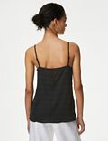 Cotton Blend Embroidered Square Neck Cami Top