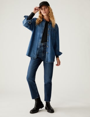 

Womens M&S Collection Schmal geschnittenes Langarmoberteil mit hohem Baumwollanteil - Black, Black