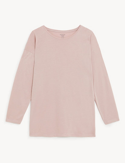 Relaxed Long Sleeve Longline Top