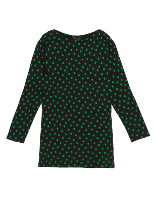 

M&S Collection Top ajustado estampado de algodónWomens - Green Mix, Green Mix