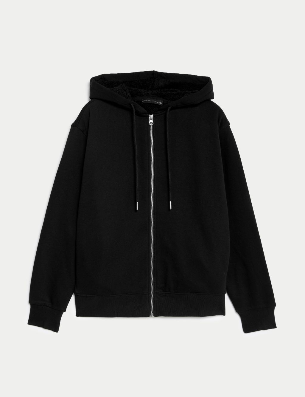 Cotton Rich Borg Lined Zip Up Hoodie image 2