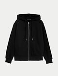 Cotton Rich Borg Lined Zip Up Hoodie