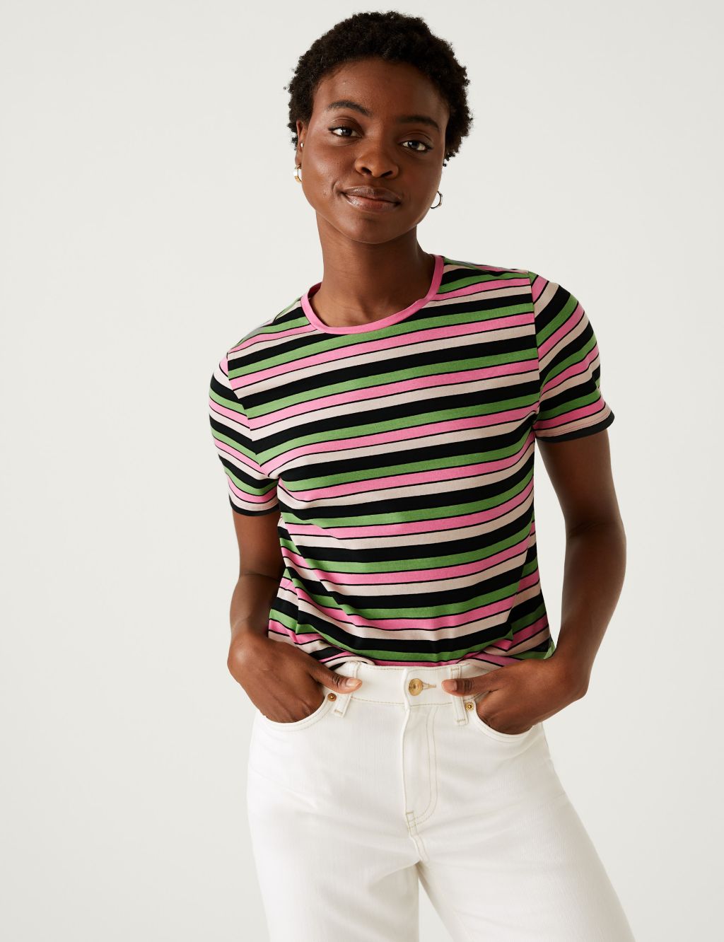 Cotton Rich Striped Slim Fit T-Shirt image 1