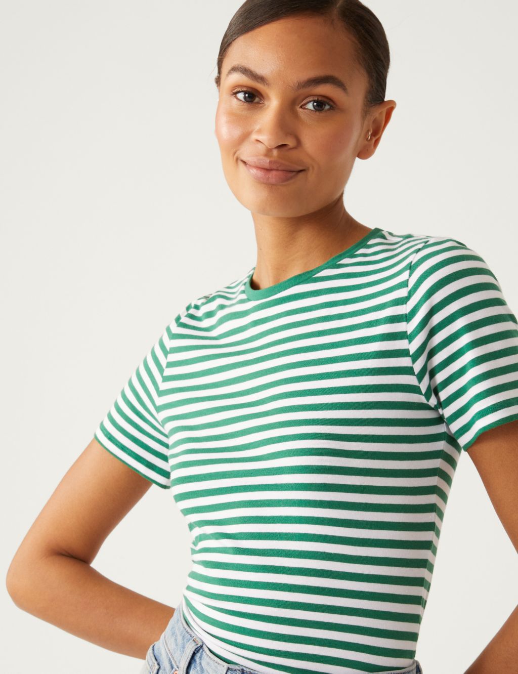 Cotton Rich Striped Slim Fit T-Shirt image 2