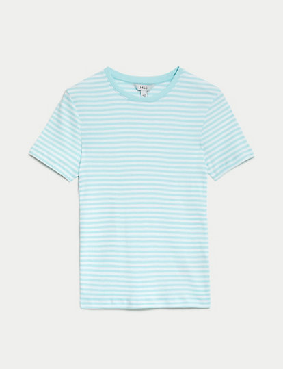 Pure Cotton Striped Slim Fit T-Shirt