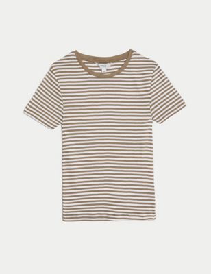 Pure Cotton Striped Slim Fit T-Shirt