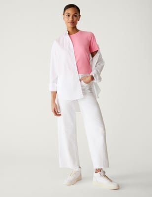 

Womens M&S Collection Cotton Rich Slim Fit T-Shirt - Petal Pink, Petal Pink