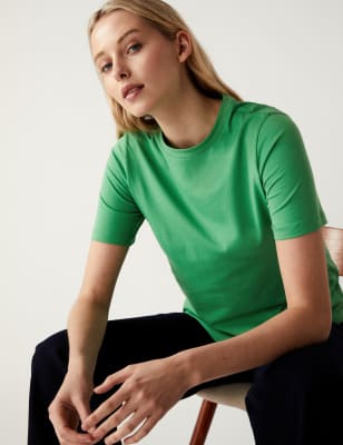 

M&S Collection Camiseta 100% algodón Everyday FitWomens - Medium Green, Medium Green