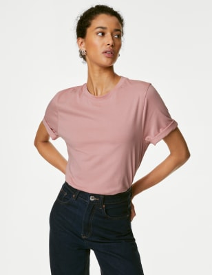 

Womens M&S Collection Pure Cotton Everyday Fit T-Shirt - Antique Rose, Antique Rose