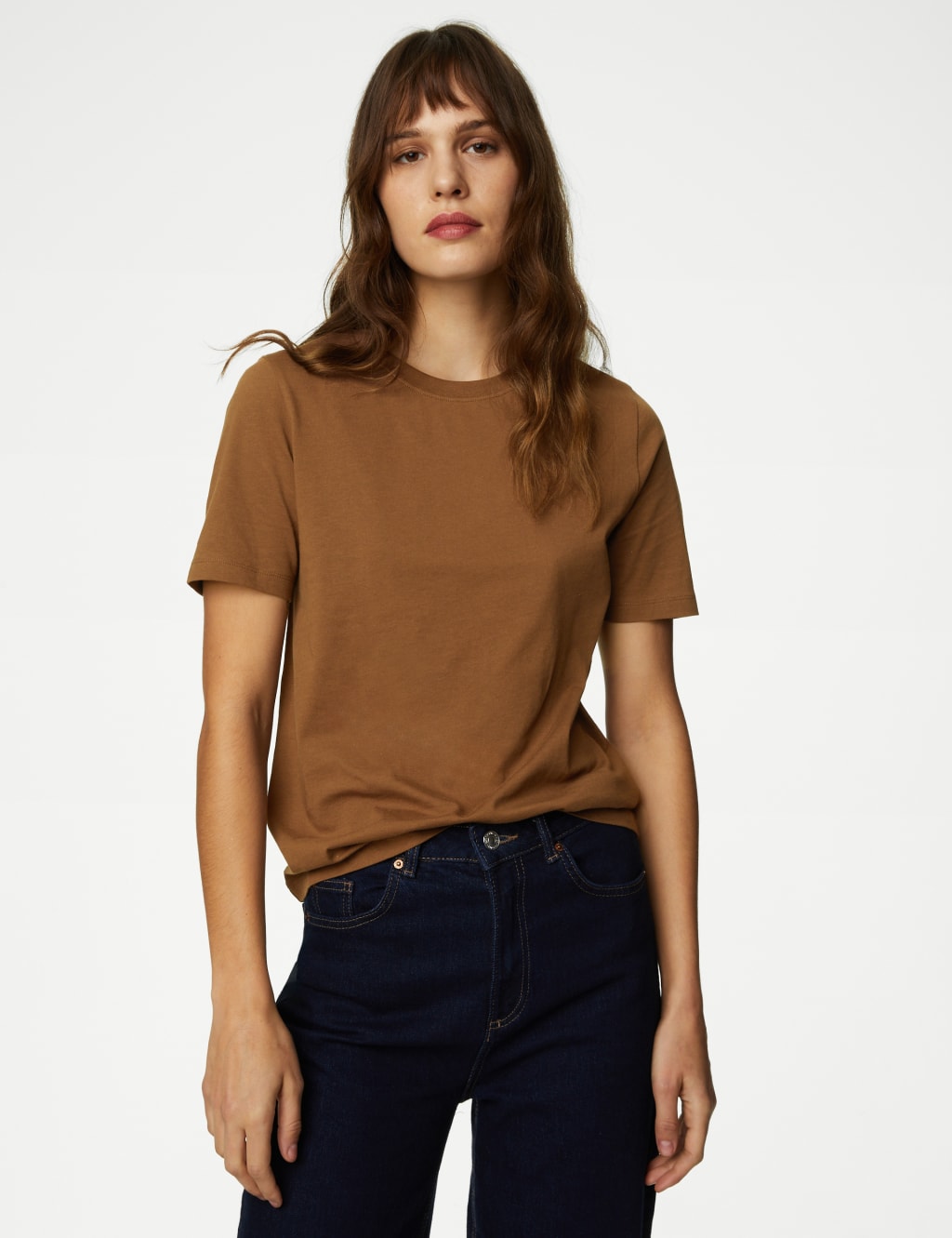 Plain brown t shirt womens sales