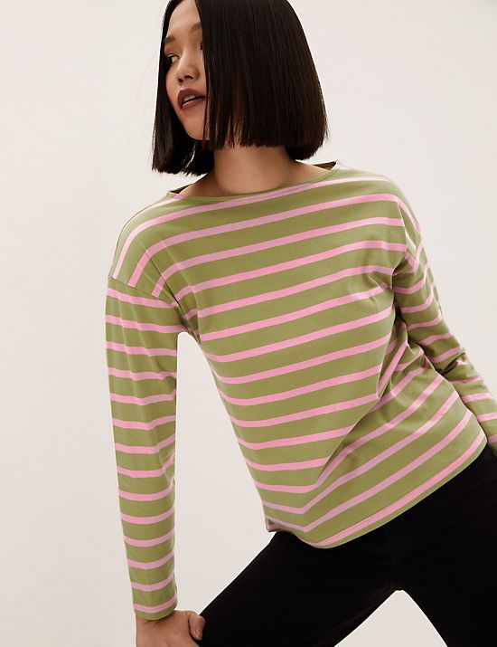 NEW M&S Womens Mock Layered Shirt Jumper Top 3/4 Sleeve Khaki Cream Size 8-24 