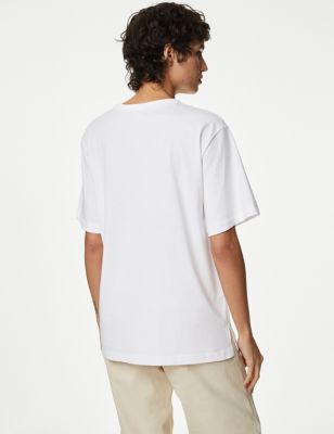 Asos Design Boxy Oversized Shirt In Linen Mix Spray Print-multi