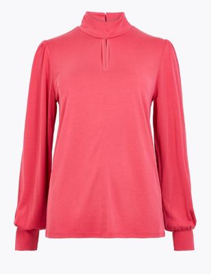 Keyhole Long Sleeve Top | M&S Collection | M&S