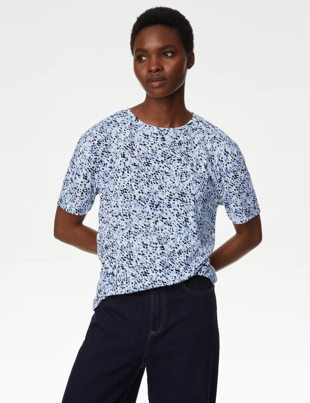 Printed Crew Neck Relaxed T-Shirt image 3