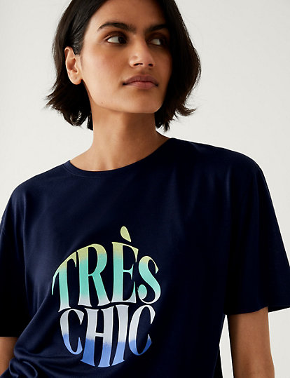 Printed Crew Neck Relaxed T-Shirt