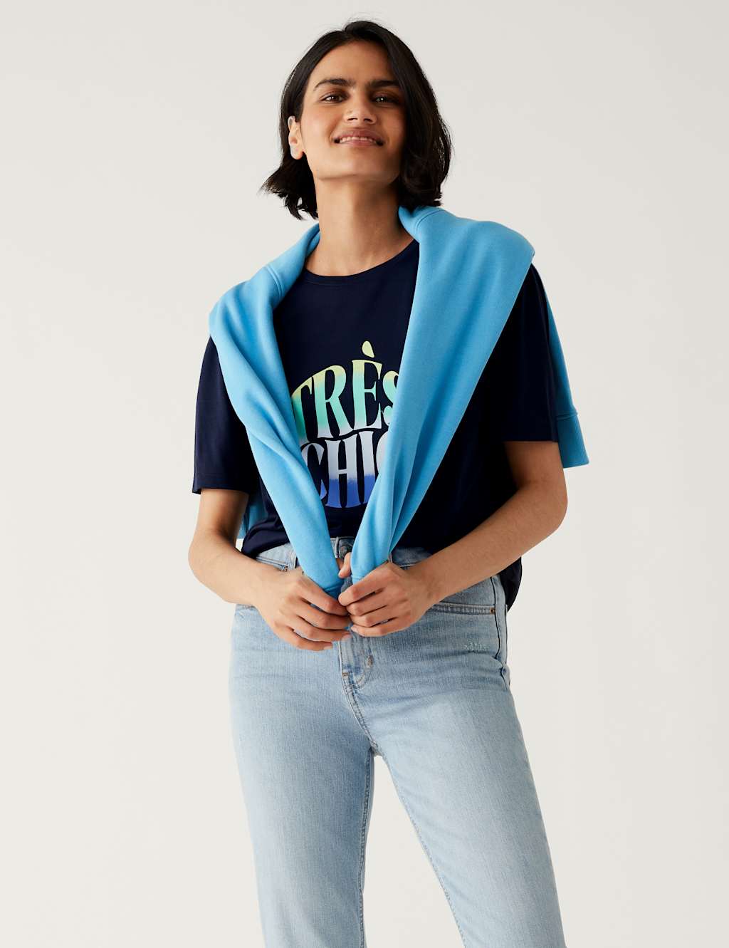 Printed Crew Neck Relaxed T-Shirt image 4
