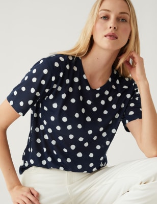 Printed Crew Neck Relaxed T-Shirt