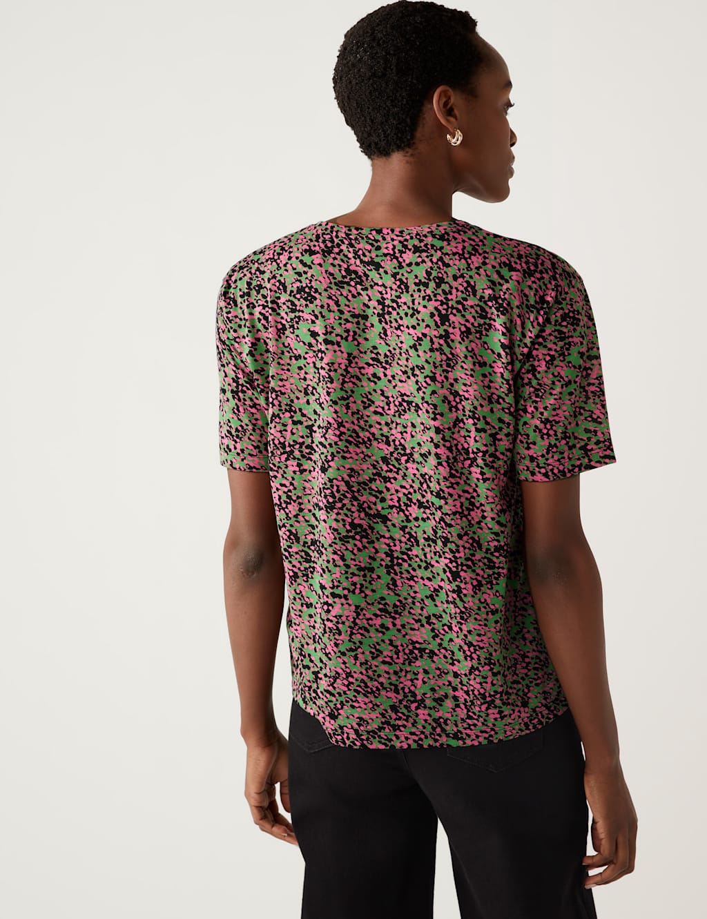 Printed Crew Neck Relaxed T-Shirt image 3