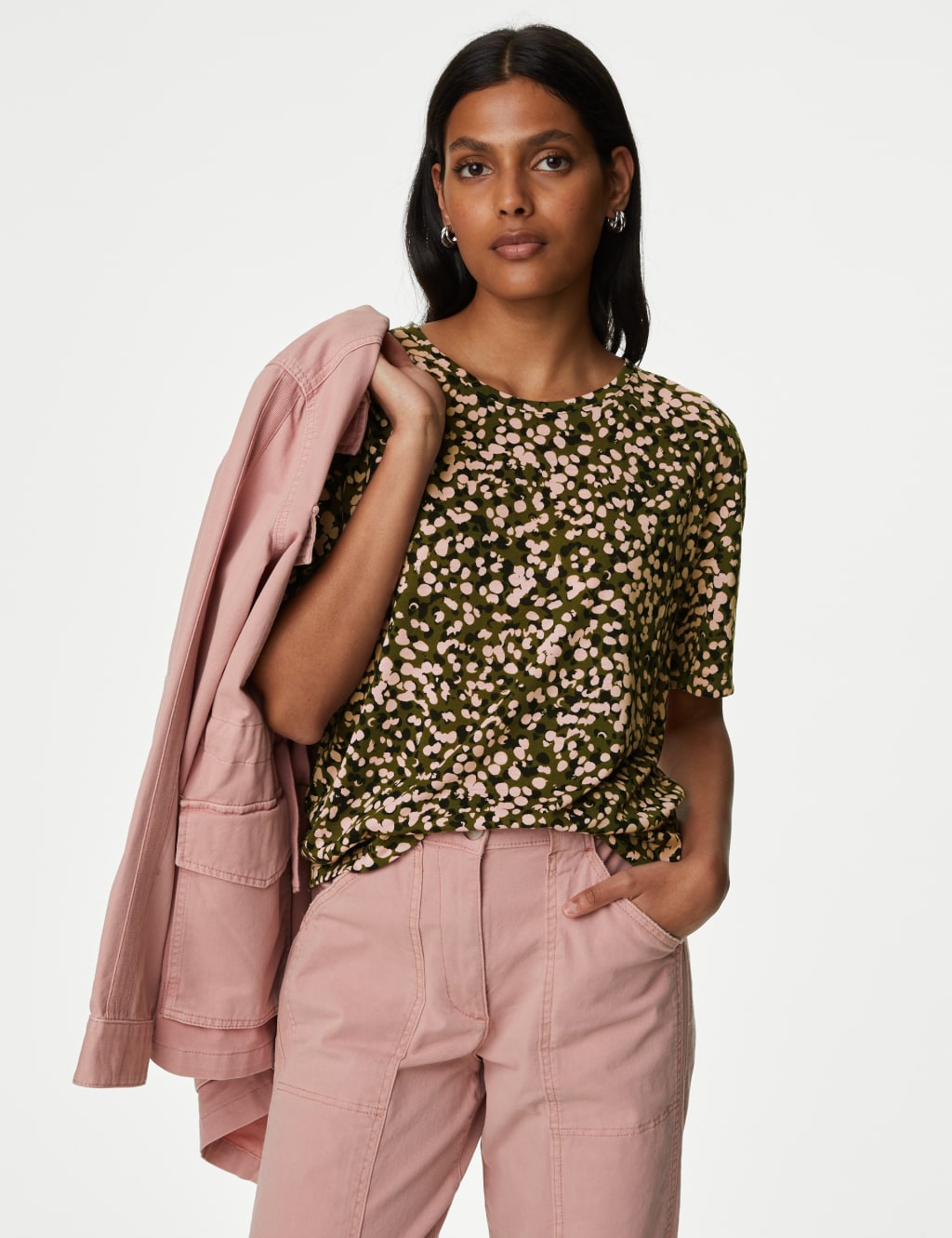 Printed Crew Neck Relaxed T-Shirt image 3