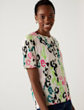 Printed Crew Neck Relaxed T-Shirt