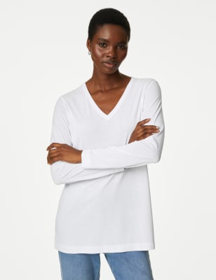 

Womens M&S Collection Relaxed Longline Top - Soft White, Soft White