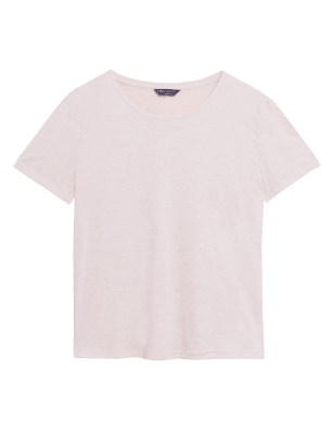 

Womens M&S Collection Crew Neck Relaxed T-Shirt - Light Pink, Light Pink