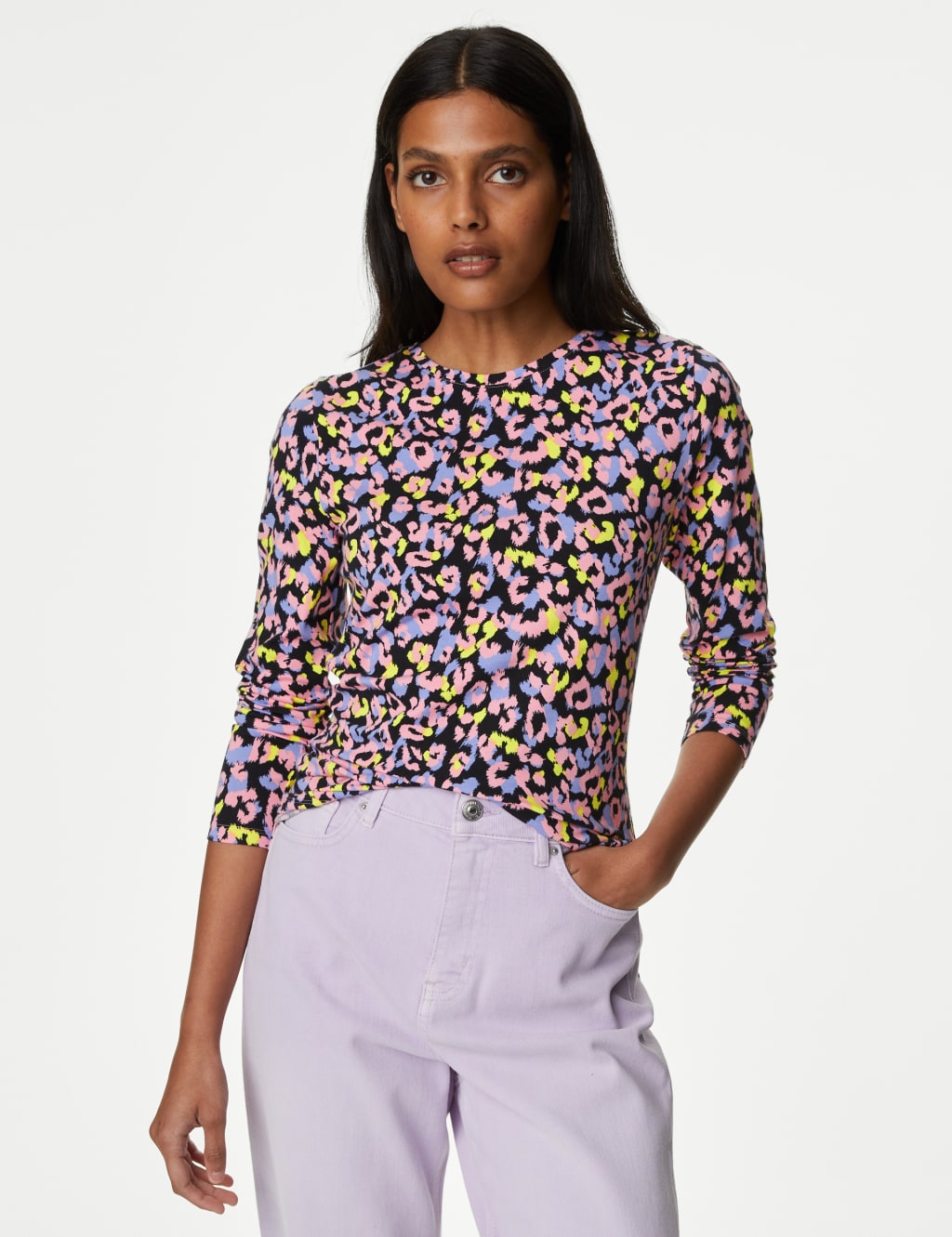 Cotton Rich Printed Slim Fit Top image 4