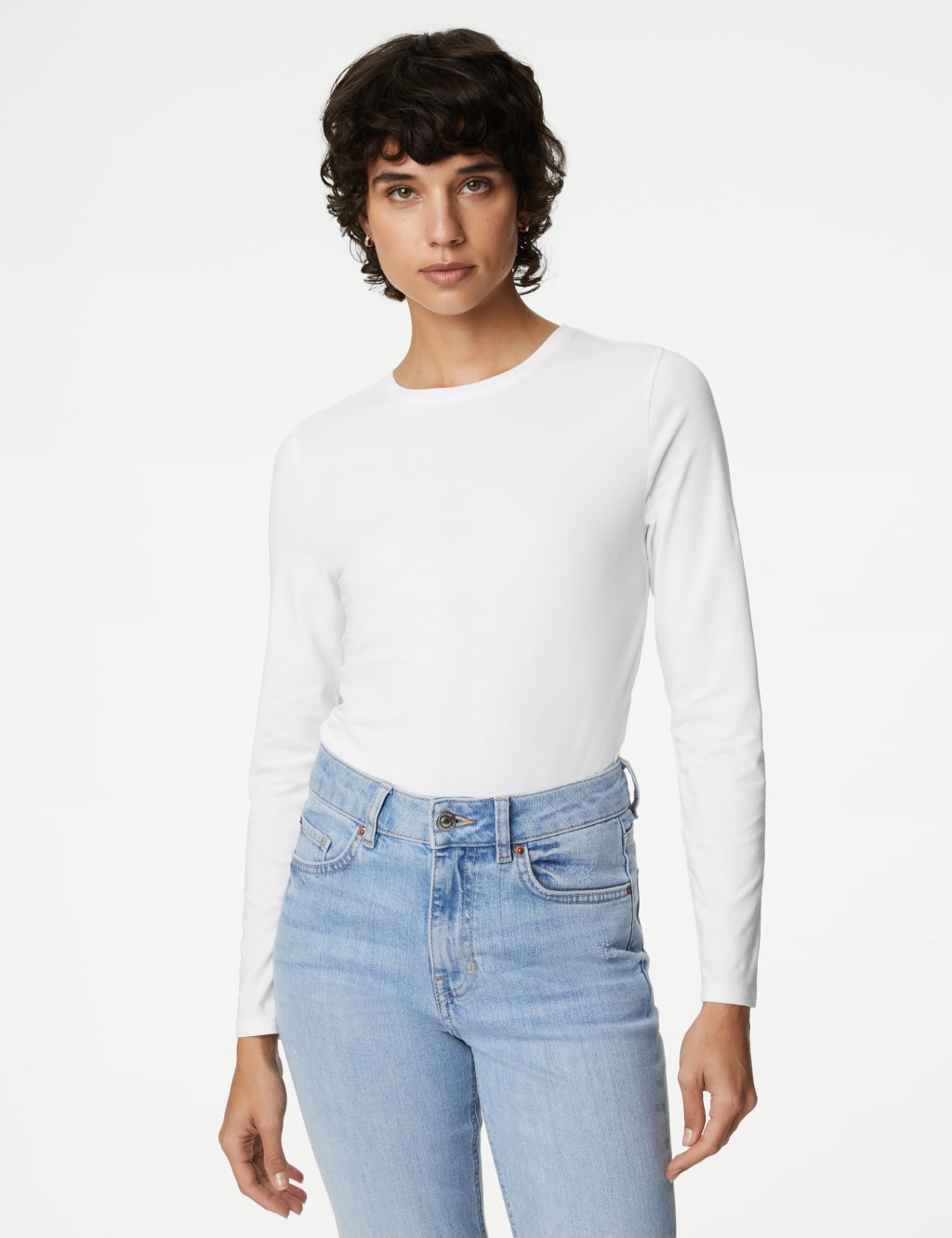 Cotton Rich Slim Fit Top image 1