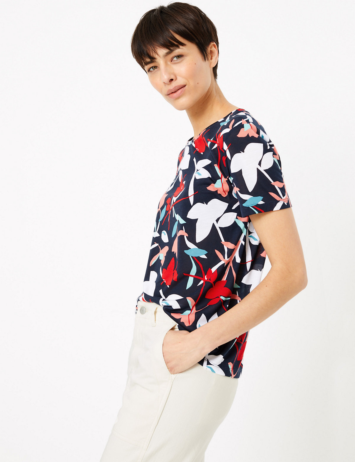 Floral Print Relaxed Fit T-Shirt