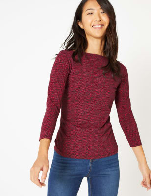 T-shirt ajust&eacute; en coton &agrave; imprim&eacute; peau de serpent