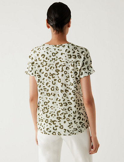 Linen Rich Printed T-Shirt
